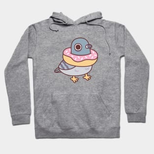 Cute Pigeon With Donut Necklace Funny Hoodie